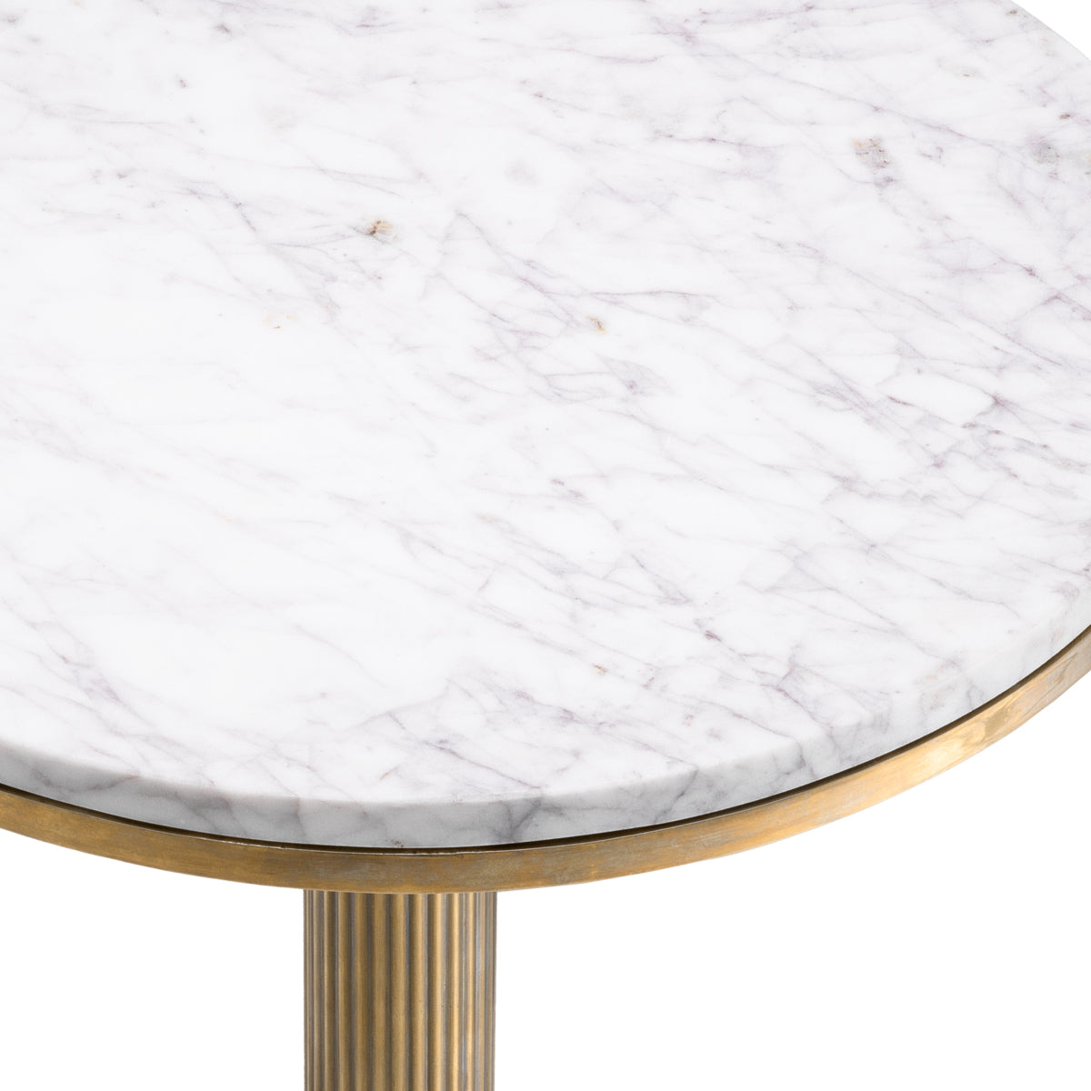 Eichholtz Tavolara Side Table Vintage Brass Finish White Marble Top - Side Table Vintage Brass Finish White Marble Top Side Tables Sterling Home 4