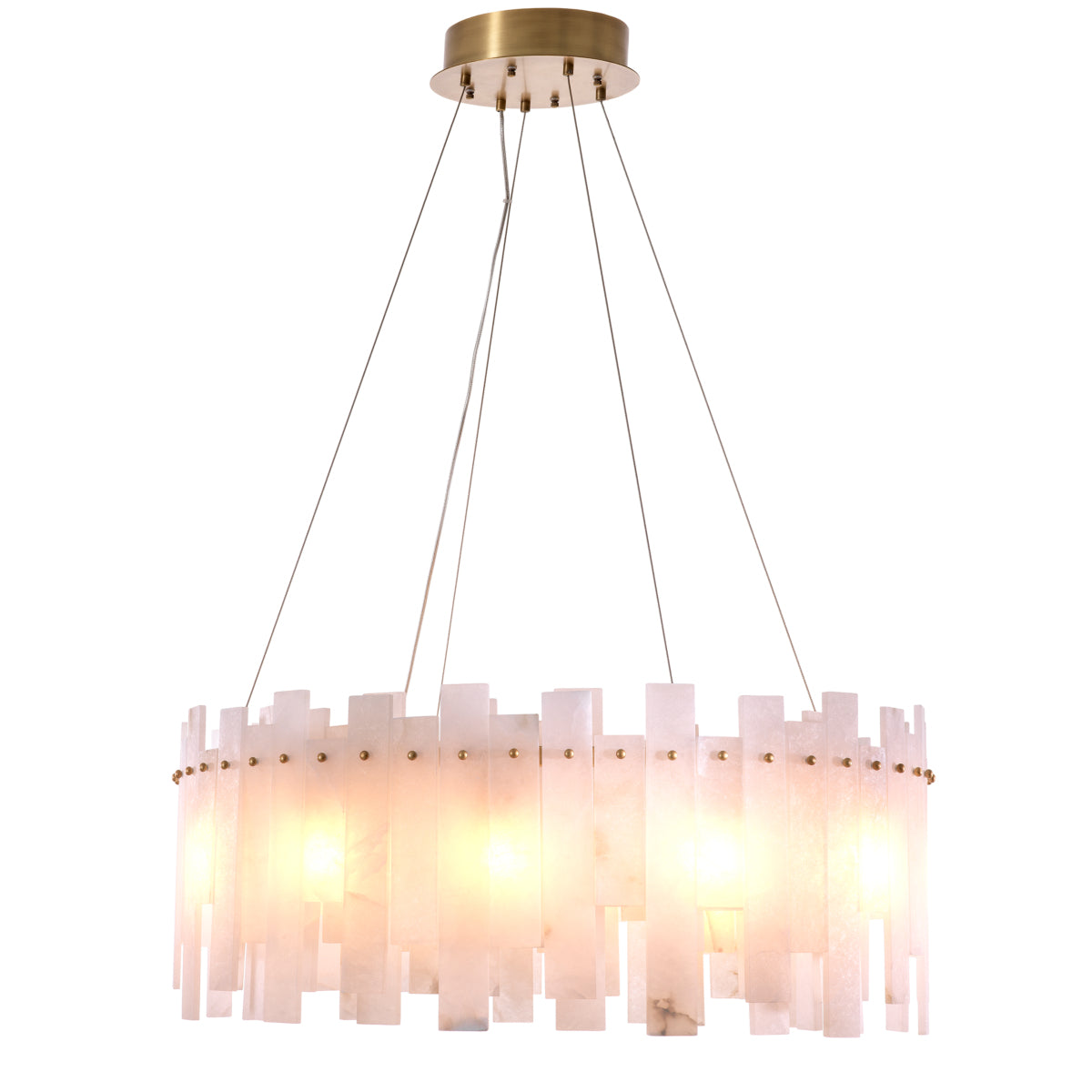 Eichholtz Pizzorni Chandelier Antique Brass Finish and Alabaster - Chandelier Pizzorni Accessories Sterling Home 4