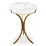 Eichholtz Emmeline Side Table White Marble / Vintage Brass Finish - Side Table White Marble / Vintage Brass Finish Side Tables Sterling Home 4