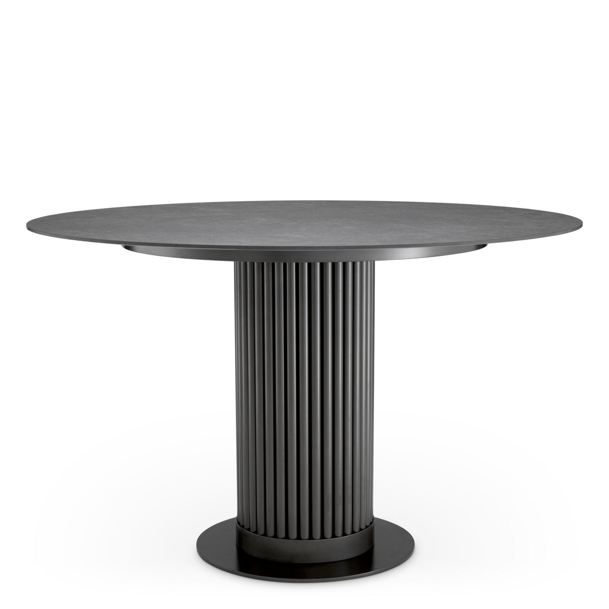 Eichholtz Volterra Round Dining Table Bronze Finish Grey Ceramic Top - Round Dining Table Bronze Finish Grey Ceramic Top Dining Tables Sterling Home 4