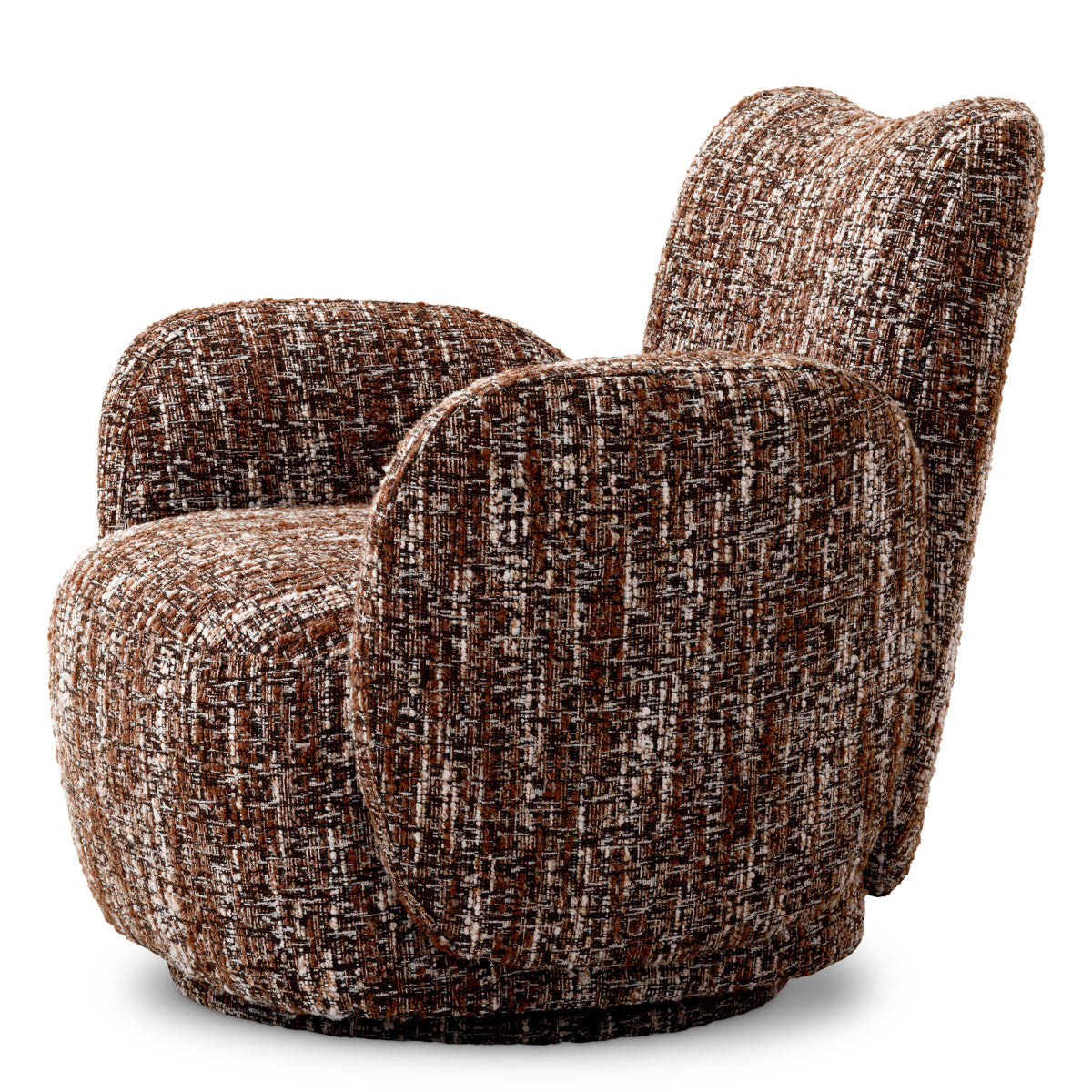 Eichholtz Merida Swivel Chair Boucle Sonata Red - Swivel Chair Boucle Sonata Red Armchairs Sterling Home 4