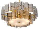 Eichholtz Silvano Chandelier Smoke and Frosted Glass Antique Brass Finish - Chandelier Silvano Accessories Sterling Home 4
