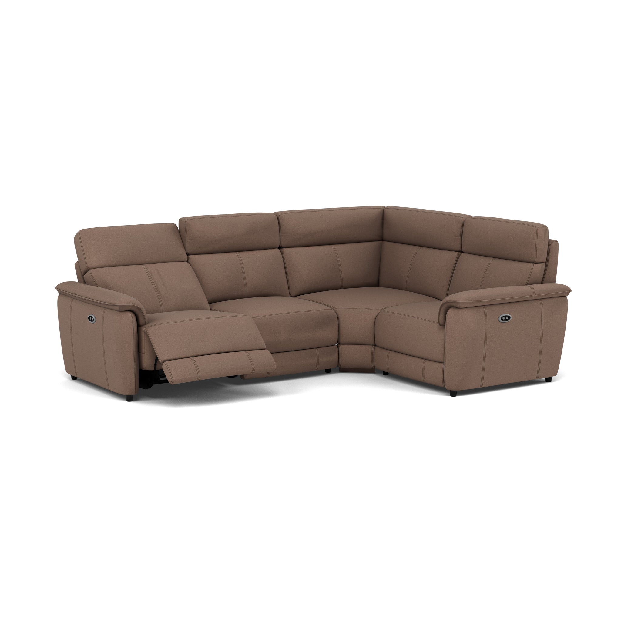 Orkney Small Corner Recliner Sofa - Combination 7 2.5 Corner 1.25 Power Fabric - Left Hand Facing - Power Recliner with USB Corner Sofas Sterling Home 4 BFA-MAD-05 DARK TAUPE