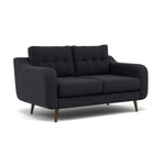 Phoebe 2 Seater Sofa - Small Sofa Standard Back Grade B — Plush Velvet Charcoal / American Walnut, gallery image 1