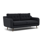 Phoebe 3 Seater Sofa - Large Sofa Standard Back Grade B — Plush Velvet Charcoal / American Walnut, gallery image 1