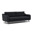 Phoebe 4 Seater Sofa - Extra Large Sofa Standard Back Grade B — Plush Velvet Charcoal / American Walnut, gallery image 1