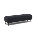 Phoebe Footstool - Medium Bench Stool Grade B — Plush Velvet Charcoal / American Walnut, gallery image 1