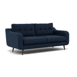 Phoebe 3 Seater Sofa - Large Sofa Standard Back Grade B — Plush Velvet Indigo / American Walnut, gallery image 1