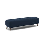 Phoebe Footstool - Medium Bench Stool Grade B — Plush Velvet Indigo / American Walnut, gallery image 1