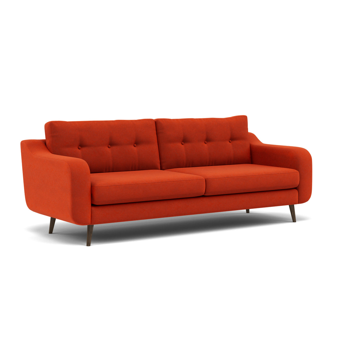 Phoebe 4 Seater Sofa - Extra Large Sofa Standard Back Grade B — Plush Velvet Paprika / American Walnut, gallery image 1