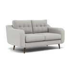 Phoebe 2 Seater Sofa - Small Sofa Standard Back Grade B — Plush Velvet Silver / American Walnut, gallery image 1