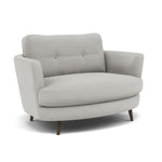 Phoebe Oval Loveseat - Oval Cuddler Grade B — Plush Velvet Silver / American Walnut, gallery image 1