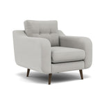 Phoebe Armchair - Chair Grade B — Plush Velvet Silver / American Walnut, gallery image 1