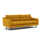 Phoebe 4 Seater Sofa - Extra Large Sofa Standard Back Grade B — Plush Velvet Turmeric / American Walnut, gallery image 1