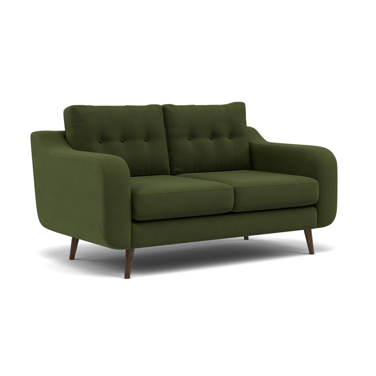 Phoebe 2 Seater Sofa - Small Sofa Standard Back Grade B — Plush Velvet Vine / American Walnut, gallery image 1