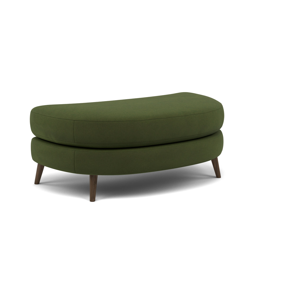 Phoebe Oval Footstool - Oval Cuddler Stool Grade B — Plush Velvet Vine / American Walnut, gallery image 1