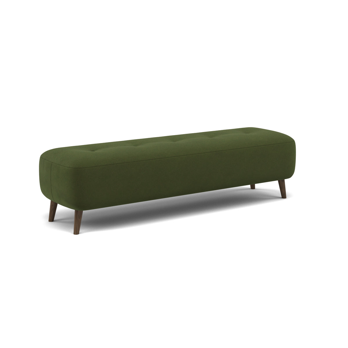 Phoebe Footstool - Medium Bench Stool Grade B — Plush Velvet Vine / American Walnut, gallery image 1
