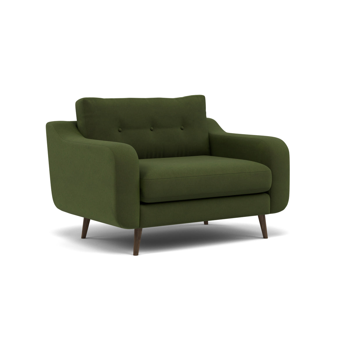 Phoebe Loveseat - Snuggler Chair Grade B — Plush Velvet Vine / American Walnut, gallery image 1