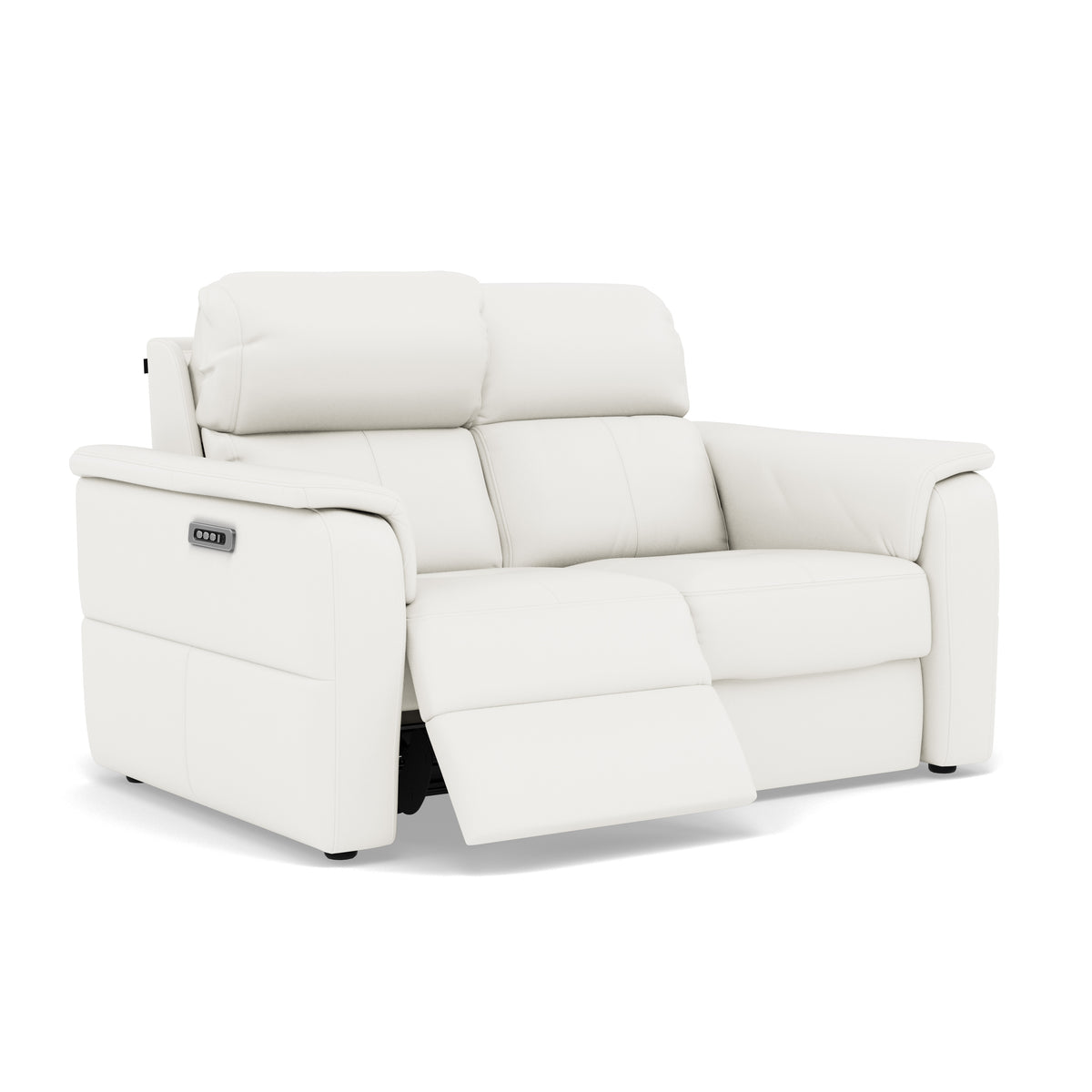 Nicoletti Giacomo 2 Seater Recliner Sofa - 2 Seater Sofa Power Recl Lumber Support CK Botero - Power With Power Headrest Footrest Lumbar & USB — Botero 2153 Bianco, gallery image 1