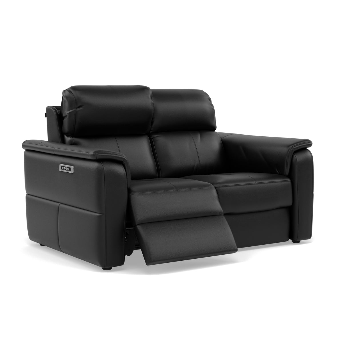 Nicoletti Giacomo 2 Seater Recliner Sofa - 2 Seater Sofa Power Recl Lumber Support CK Botero - Power With Power Headrest Footrest Lumbar & USB — Botero 2154 Nero, gallery image 1