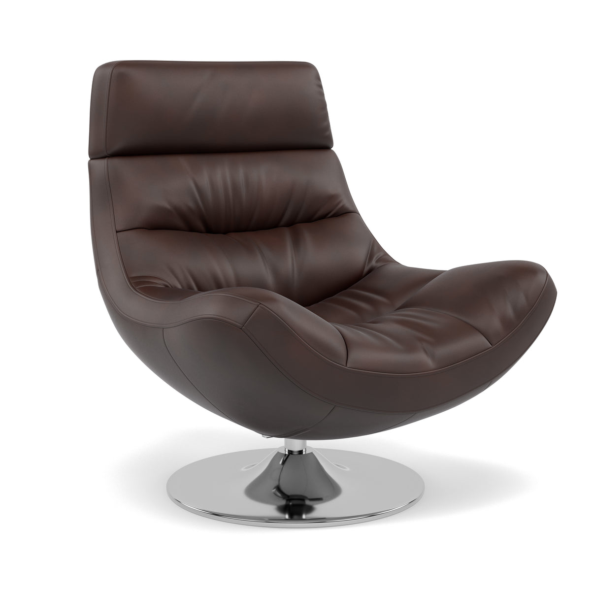 Batista Swivel Armchair - Swivel Armchair Cat 60 — Cat-60/08 Montana Chocolate, gallery image 1