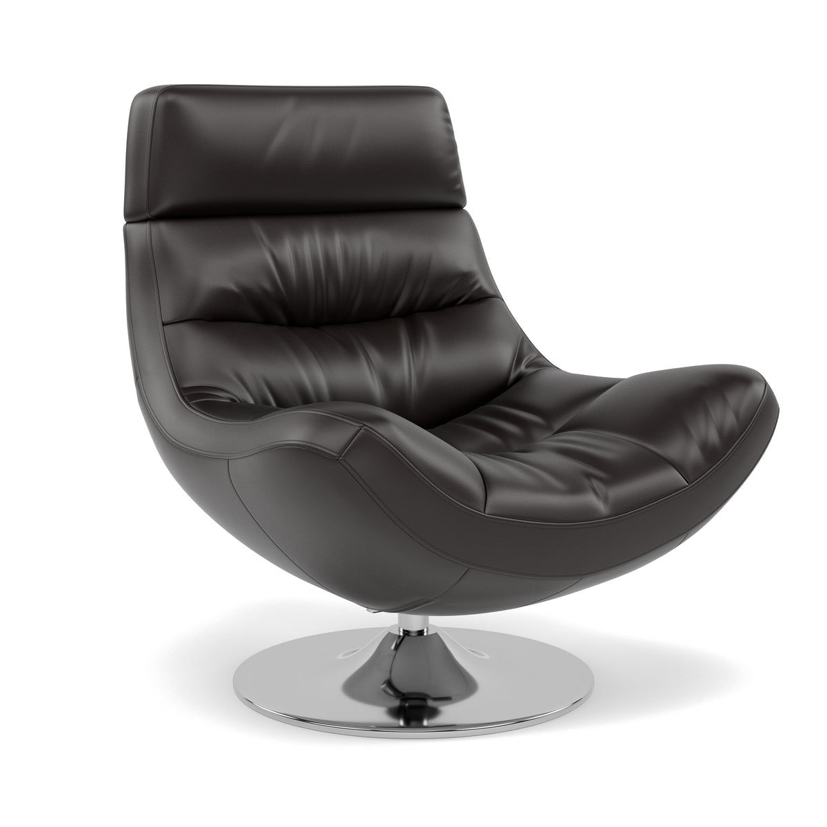 Batista Swivel Armchair - Swivel Armchair Cat 60 — Cat-60/09 Montana Black Coffee, gallery image 1