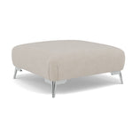 Chilton Footstool - Designer Stool Fabric — Chrome Feet / Kobe Smoke, gallery image 1