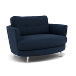 Phoebe Oval Loveseat - Oval Cuddler Grade B — Plush Velvet Indigo / Chrome, gallery image 1