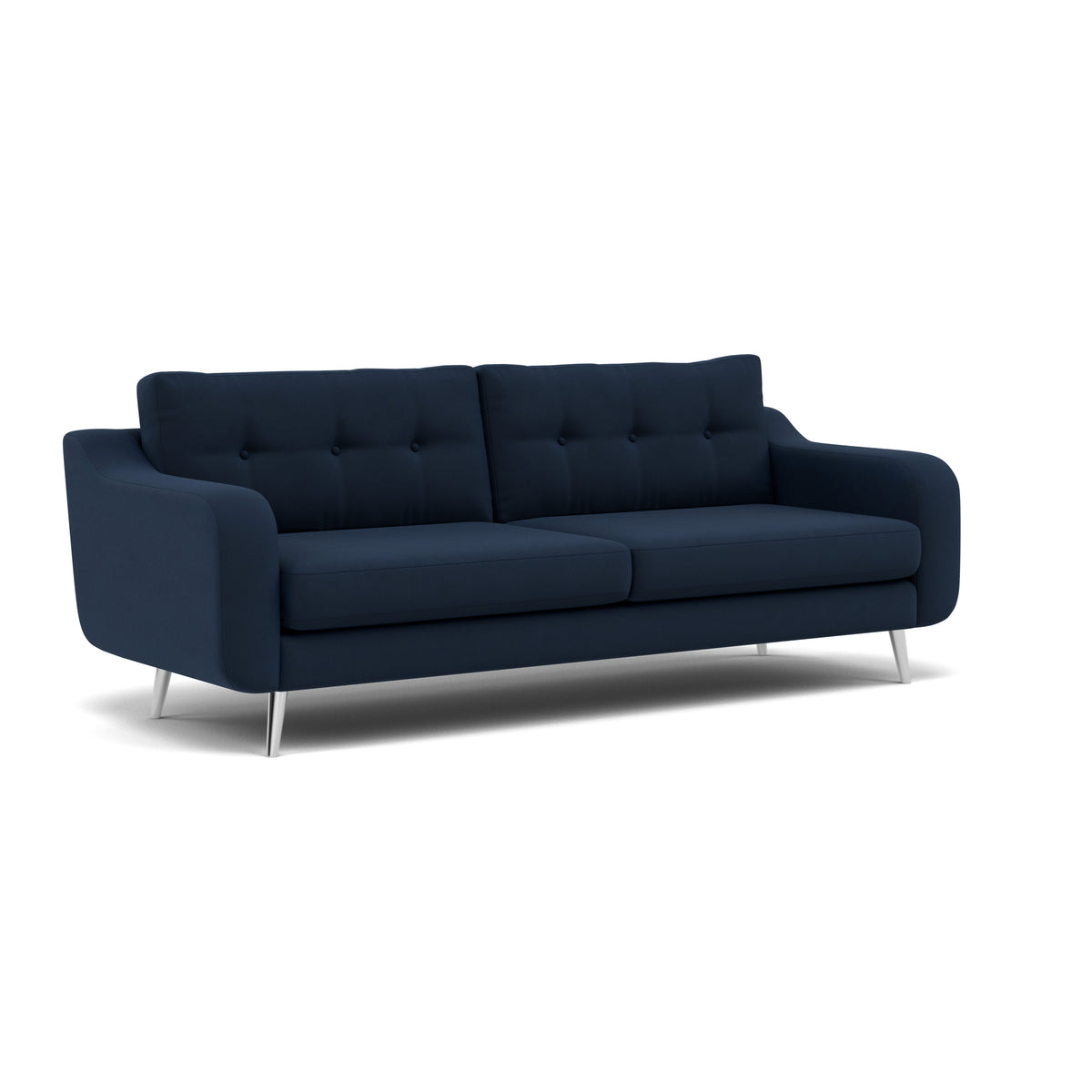 Phoebe 4 Seater Sofa - Extra Large Sofa Standard Back Grade B — Plush Velvet Indigo / Chrome, gallery image 1
