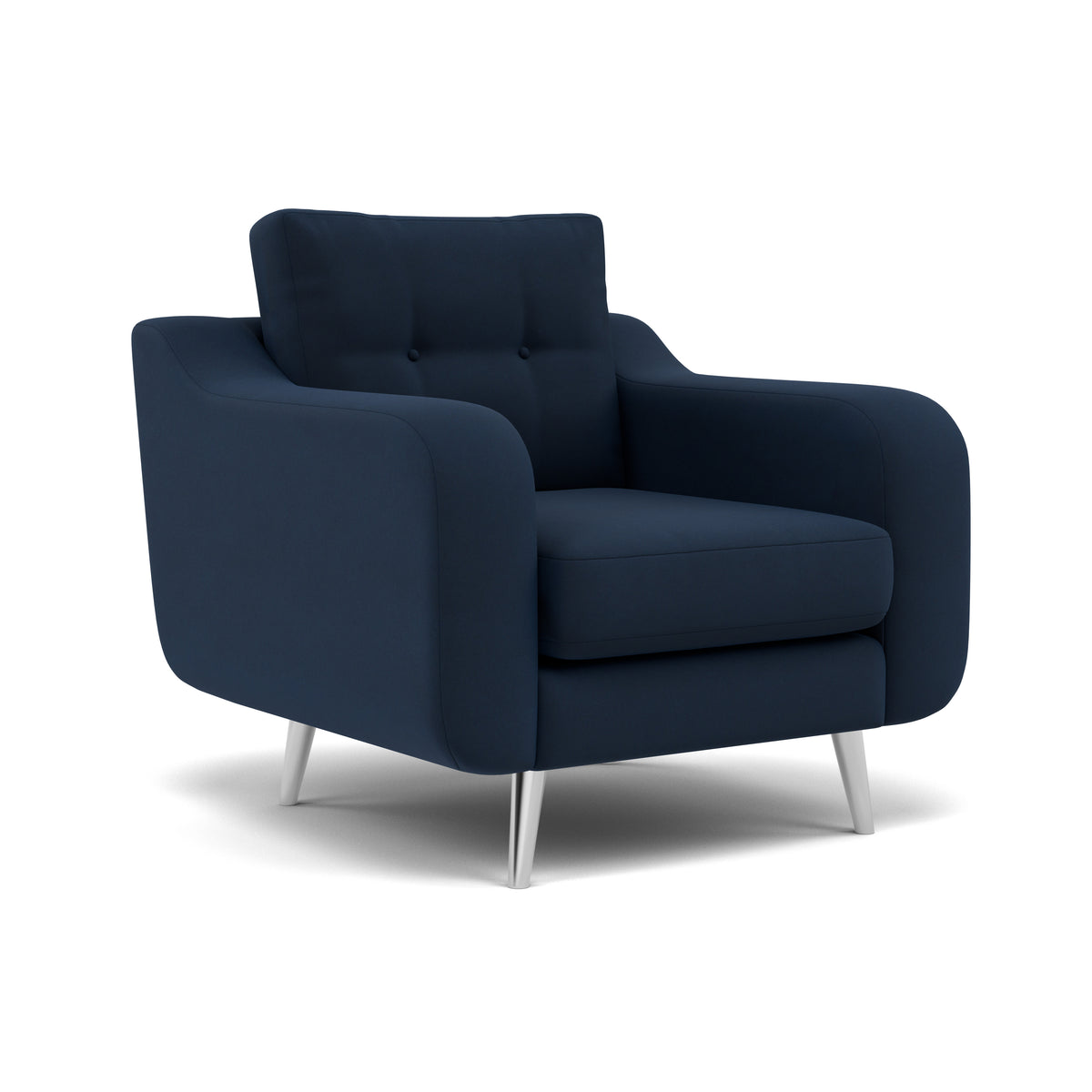Phoebe Armchair - Chair Grade B — Plush Velvet Indigo / Chrome, gallery image 1