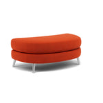 Phoebe Oval Footstool - Oval Cuddler Stool Grade B — Plush Velvet Paprika / Chrome, gallery image 1