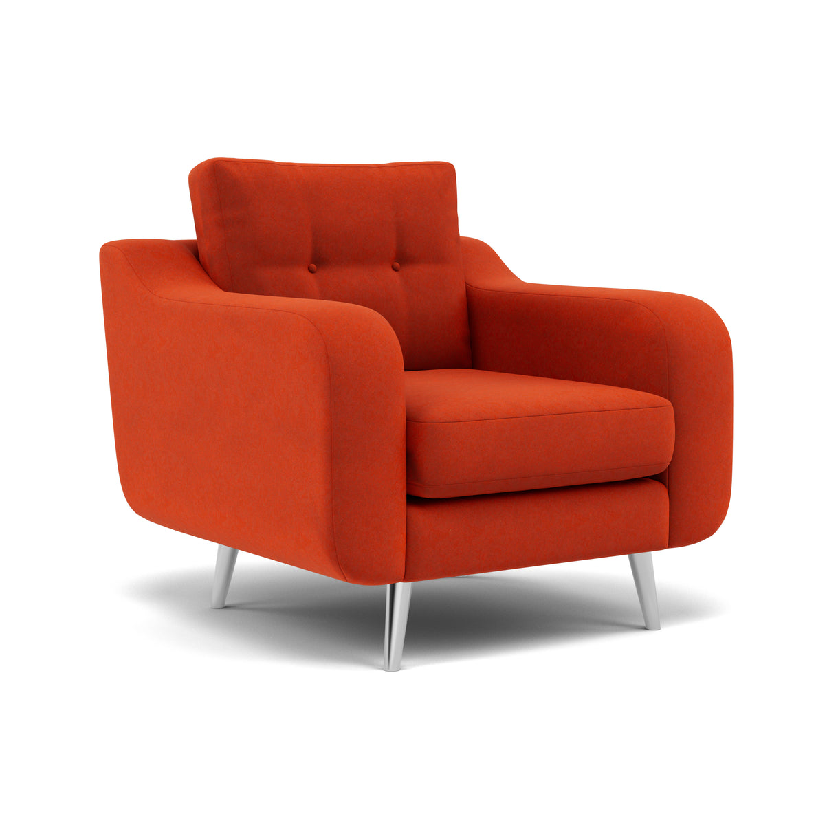 Phoebe Armchair - Chair Grade B — Plush Velvet Paprika / Chrome, gallery image 1