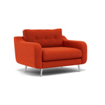 Phoebe Loveseat - Snuggler Chair Grade B — Plush Velvet Paprika / Chrome, gallery image 1