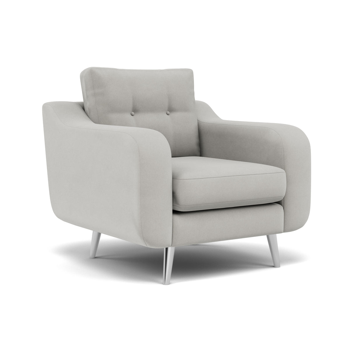 Phoebe Armchair - Chair Grade B — Plush Velvet Silver / Chrome, gallery image 1