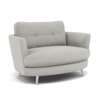 Phoebe Oval Loveseat - Oval Cuddler Grade B — Plush Velvet Silver / Chrome, gallery image 1
