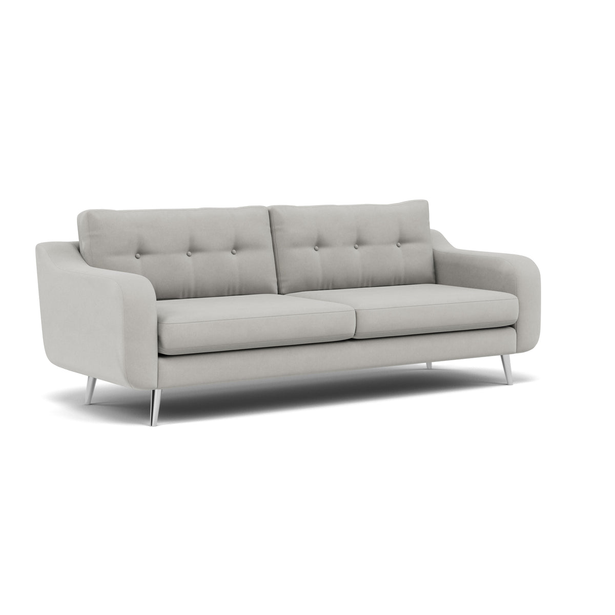 Phoebe 4 Seater Sofa - Extra Large Sofa Standard Back Grade B — Plush Velvet Silver / Chrome, gallery image 1