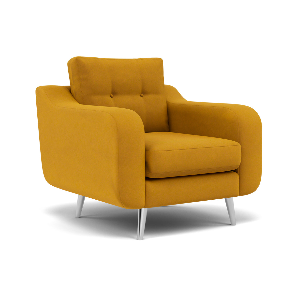 Phoebe Armchair - Chair Grade B — Plush Velvet Turmeric / Chrome, gallery image 1