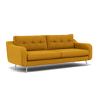 Phoebe 4 Seater Sofa - Extra Large Sofa Standard Back Grade B — Plush Velvet Turmeric / Chrome, gallery image 1