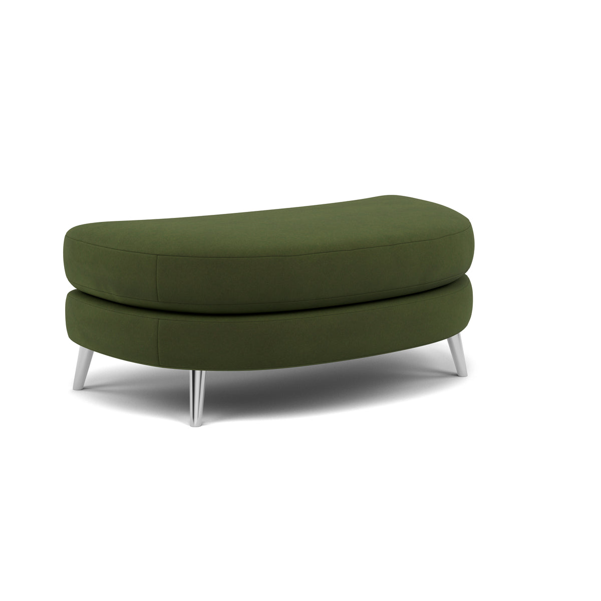 Phoebe Oval Footstool - Oval Cuddler Stool Grade B — Plush Velvet Vine / Chrome, gallery image 1