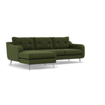 Phoebe Large Chaise Sofa - Large Chaise Sofa LHF Standard Back Grade B - Left Hand Facing — Plush Velvet Vine / Chrome, gallery image 1