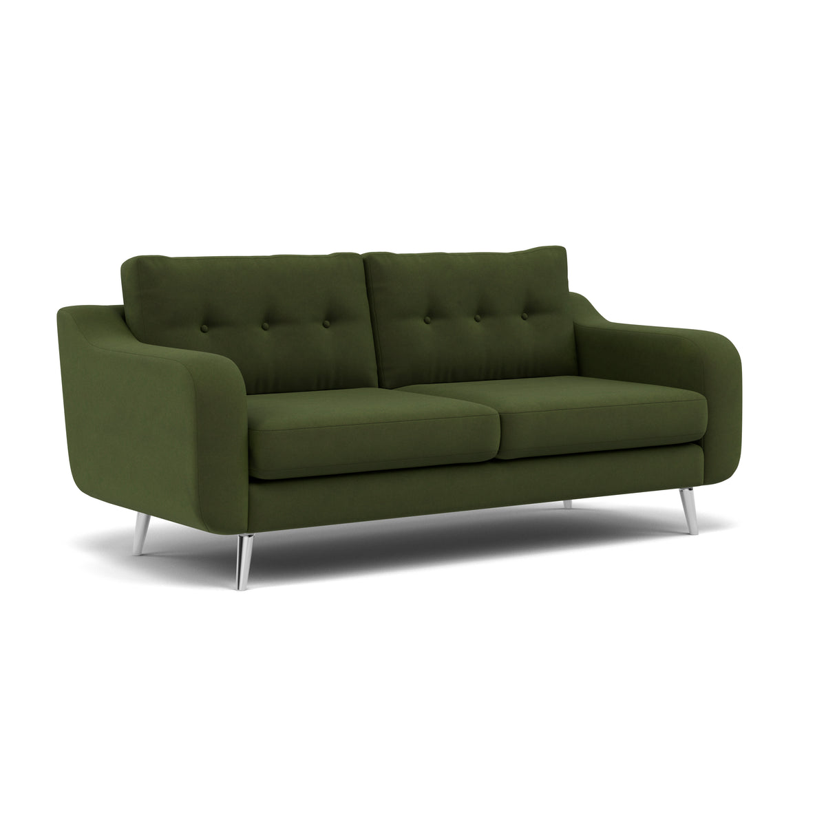 Phoebe 3 Seater Sofa - Large Sofa Standard Back Grade B — Plush Velvet Vine / Chrome, gallery image 1