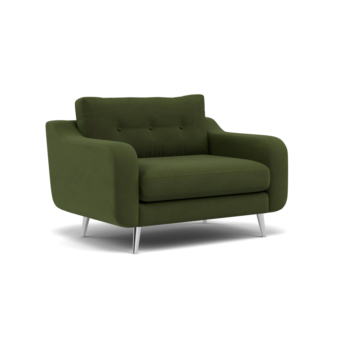 Phoebe Loveseat - Snuggler Chair Grade B — Plush Velvet Vine / Chrome, gallery image 1
