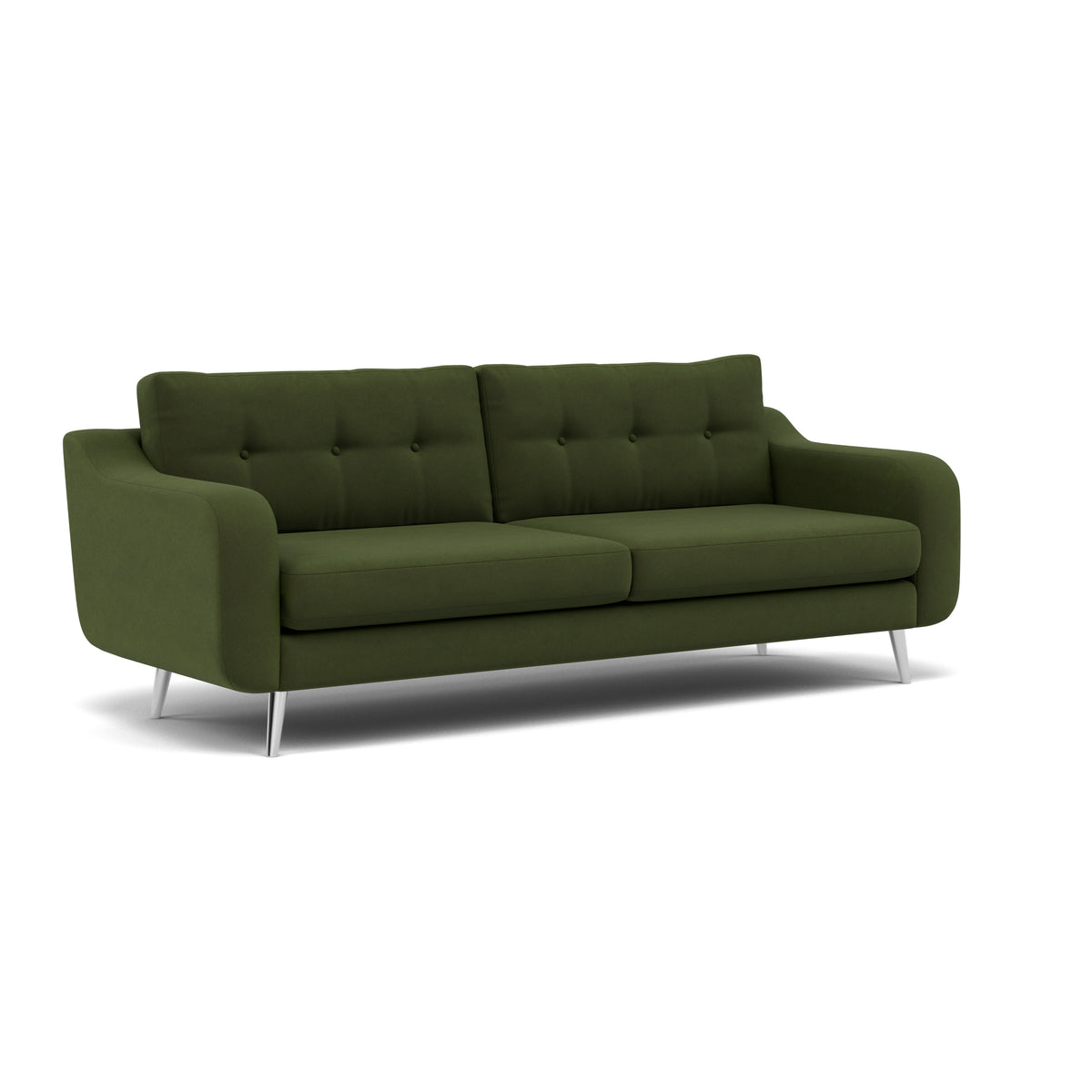 Phoebe 4 Seater Sofa - Extra Large Sofa Standard Back Grade B — Plush Velvet Vine / Chrome, gallery image 1