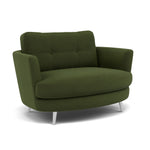 Phoebe Oval Loveseat - Oval Cuddler Grade B — Plush Velvet Vine / Chrome, gallery image 1