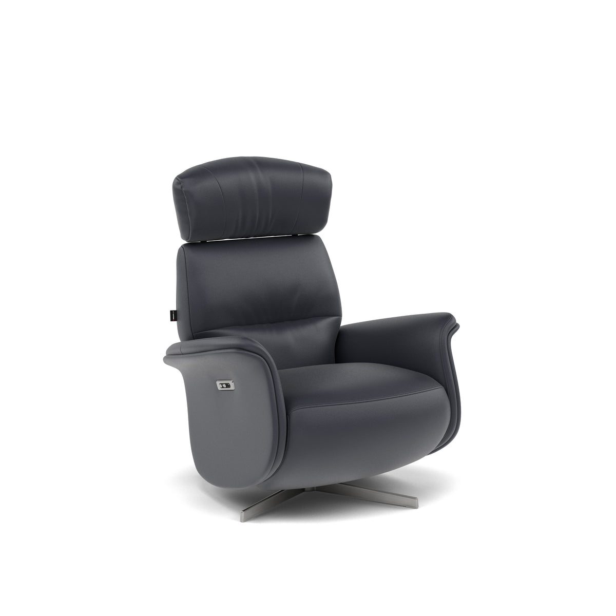 Nicoletti Happiness Recliner Armchair - Power Chair with Metal Base CB — Macao Blu-S 81, gallery image 1