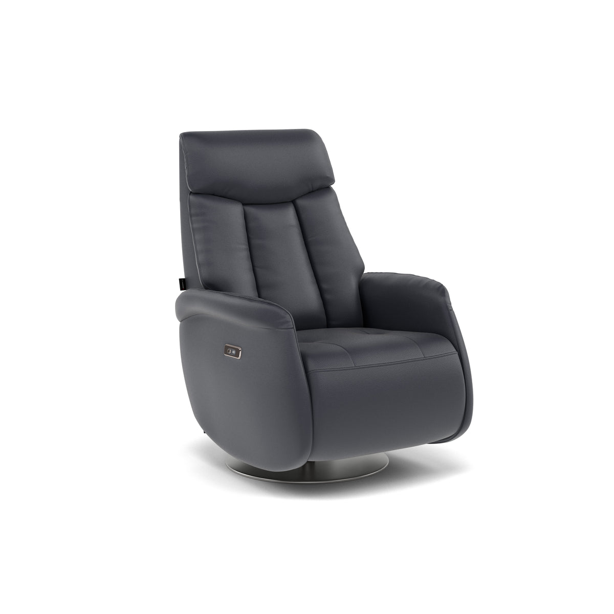 Nicoletti Break Recliner Armchair - Power Chair with Round Metal Base CB — Macao Blu-S 81, gallery image 1