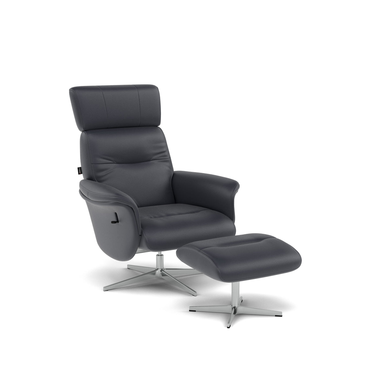 Nicoletti Love Recliner Armchair & Footstool - Manual Chair & Stool CB — Macao Blu-S 81, gallery image 1