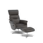 Nicoletti Love Recliner Armchair & Footstool - Manual Chair & Stool CB — Macao Grigio Scuro 327, gallery image 1