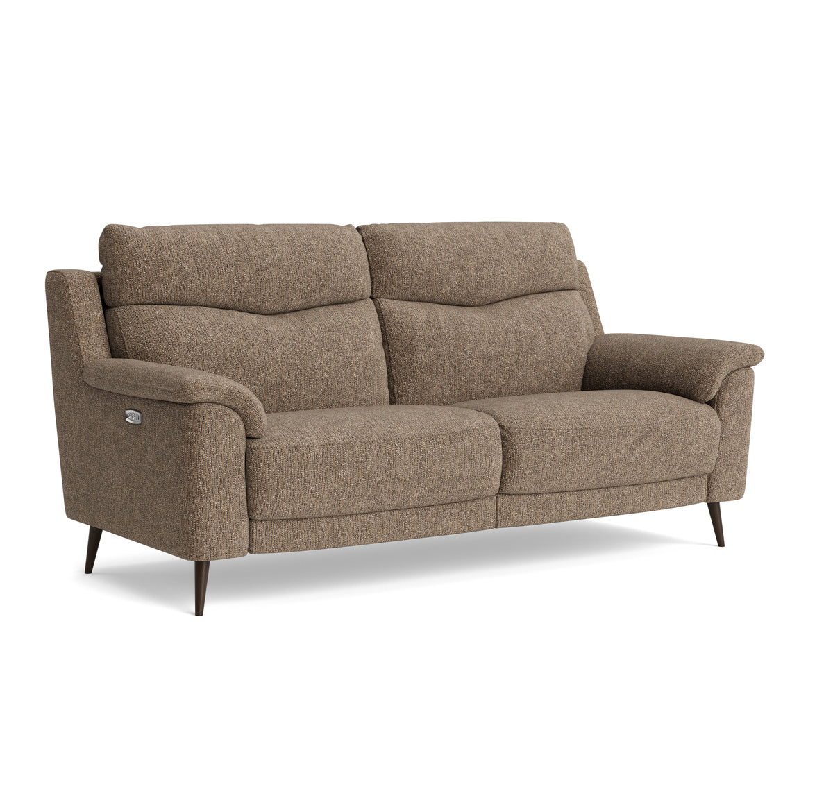 Revel Small 3 Seater Sofa - 2.5 Seater Sofa Compact Fabric — FAB-LKV - 12 TAUPE, gallery image 1