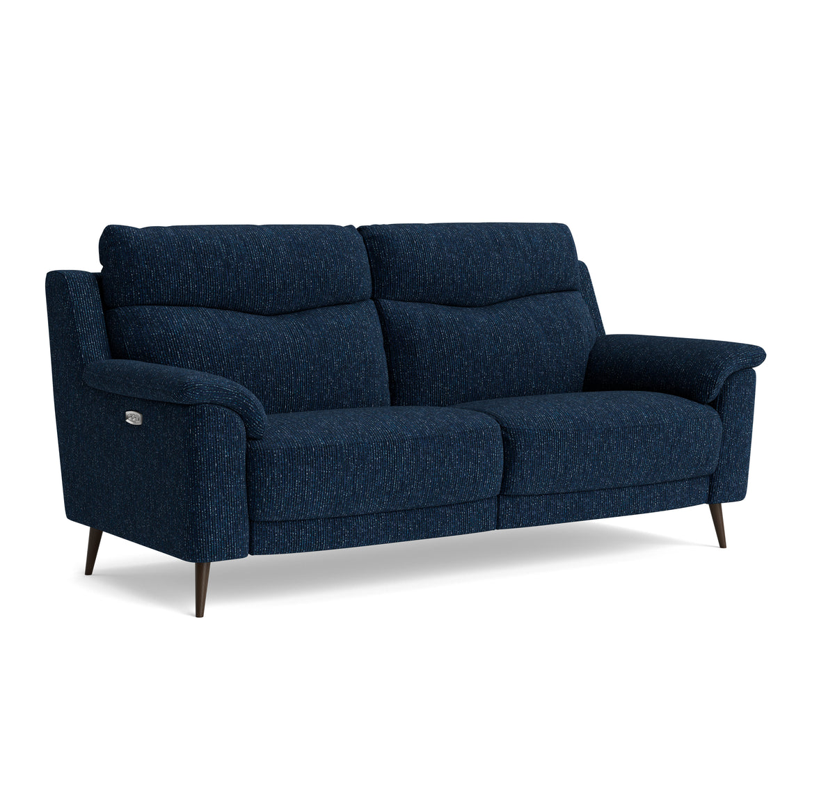 Revel Small 3 Seater Sofa - 2.5 Seater Sofa Compact Fabric — FAB-LKV - 13 NAVY, gallery image 1